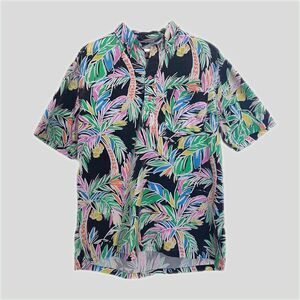 Vintage 90s Colorful Neon Cotton Short Sleeve Surf, Mens Size Large